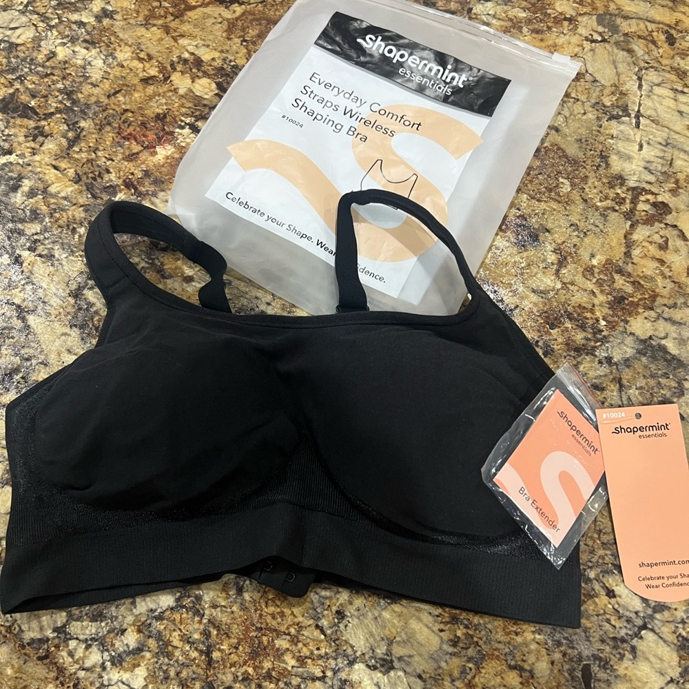 NEW Year New Bra Shapermint Essentials Black Wireless removed only for photo - Picture 3 of 6